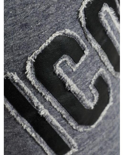 DSquared² Gray Appliqué Frayed Shorts
