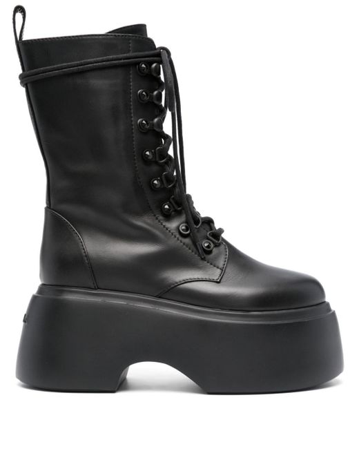 Le Silla Black Kembra 90mm Leather Ankle Boots