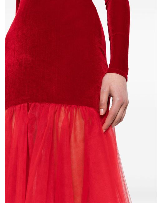 Atu Body Couture チュールディテール ドレス Red