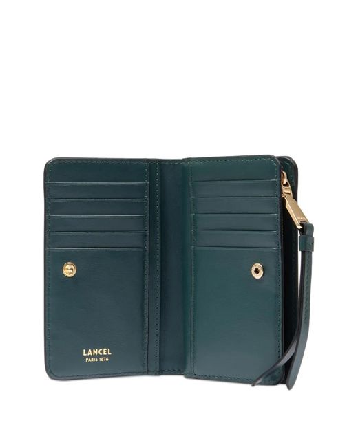 Lancel Green Zip-Fastening Bi-Fold Wallet