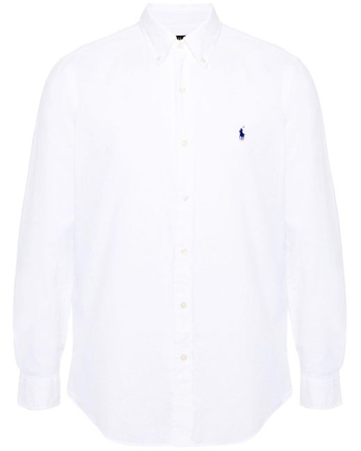 Chemise en coton à logo brodé Polo Ralph Lauren pour homme en coloris White