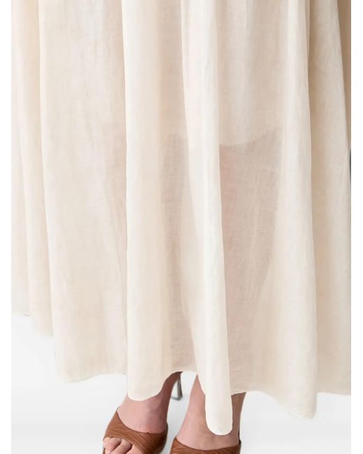 Haveone Natural Elasticated-Waistbelt-Loops Maxi Skirt