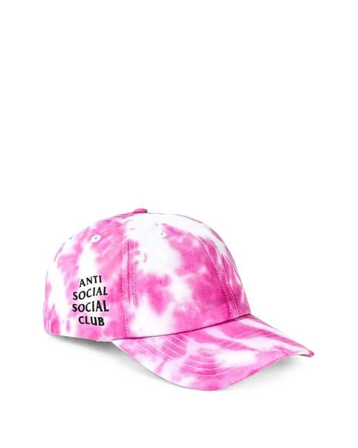 ANTI SOCIAL SOCIAL CLUB Pink Tie-Dye Logo-Print Baseball Cap for men