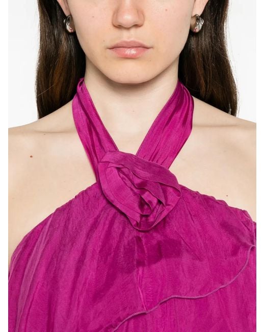 Dixie Pink Ruffled Halterneck Dress