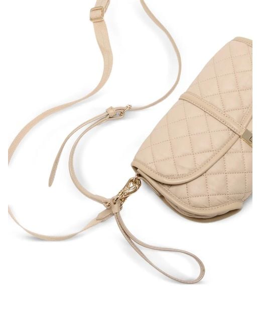 MZ Wallace Natural Small Astor Quilted Clutch Bag