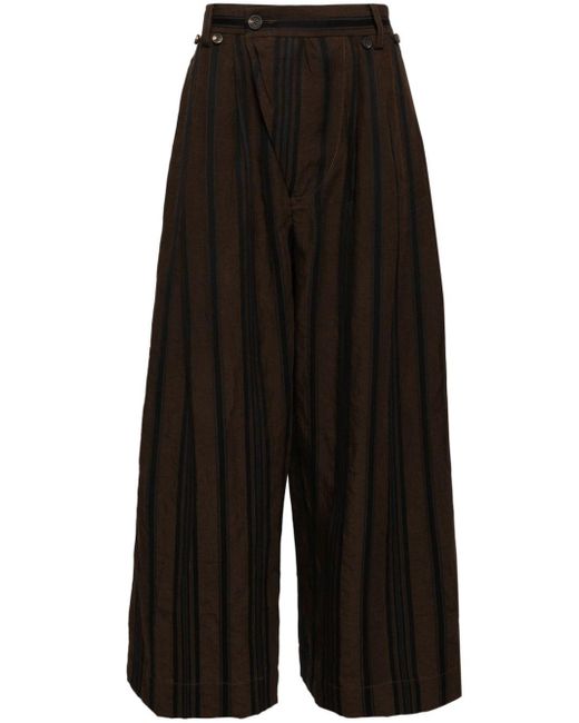 Ziggy Chen Black Striped Wide-leg Trousers for men