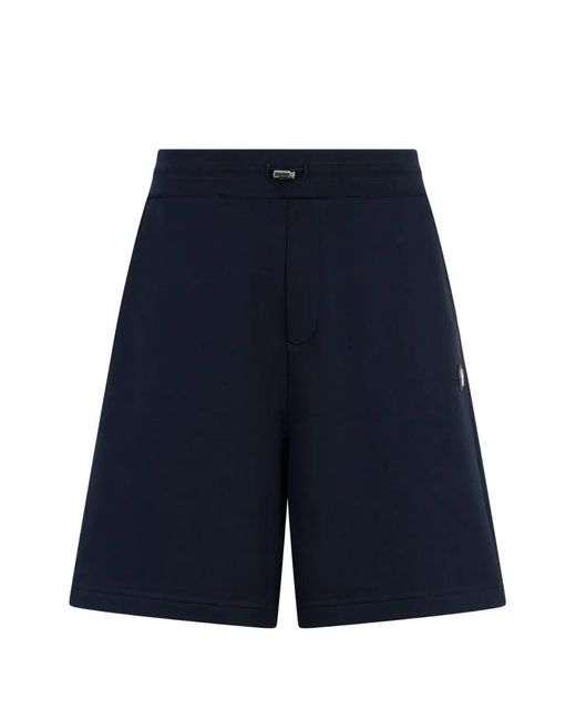 Philipp Plein Blue Logo-Patch Track Shorts for men