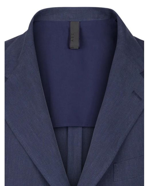Sease Blue Single-Breasted Patch-Pocket Blazer for men
