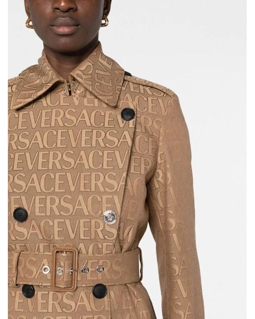 Versace Natural Allover-Jacquard Trench Coat