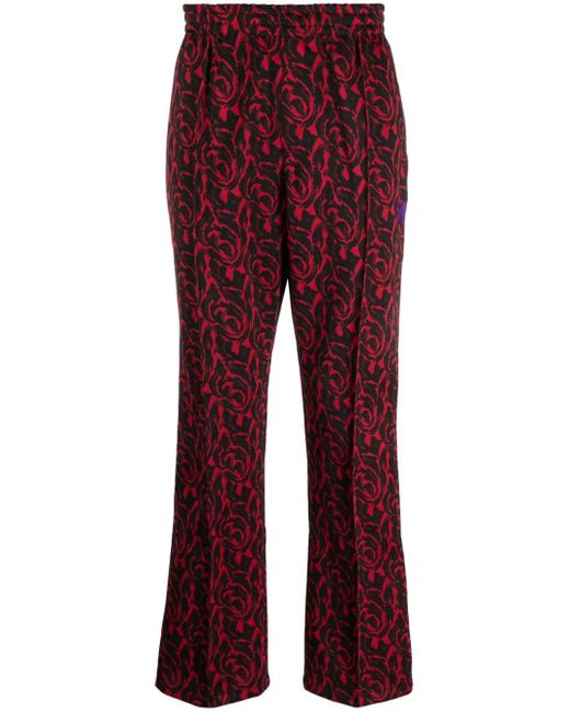Needles Red Pintuck Bold-Checked Trousers for men