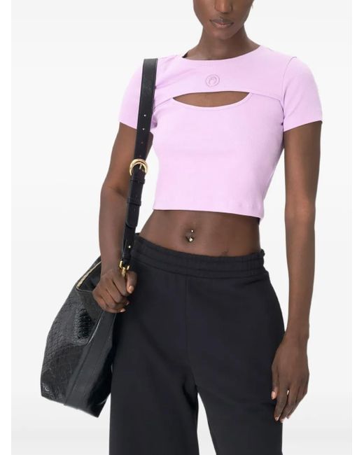 T-Shirt En Jersey À Découpes MARINE SERRE en coloris Pink