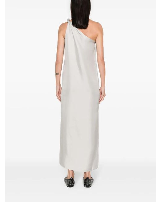 Loulou de Saison Adela Zijden Maxi-Jurk in het White