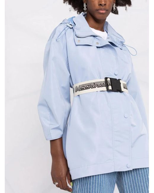Stella McCartney Blue Belted Hooded Jacket