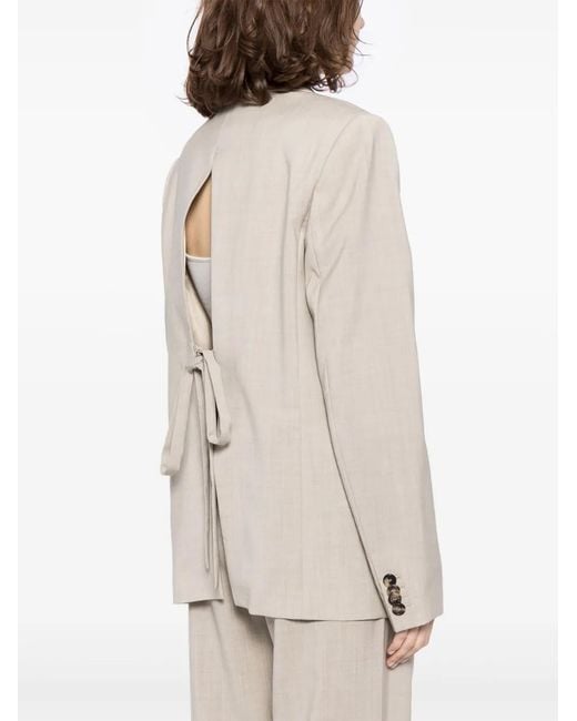 Loewe Natural Tied-Back Wool Blazer