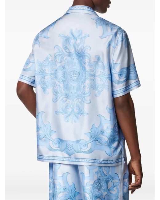 Versace Hemd Mit Barocco-Print in Blue für Herren