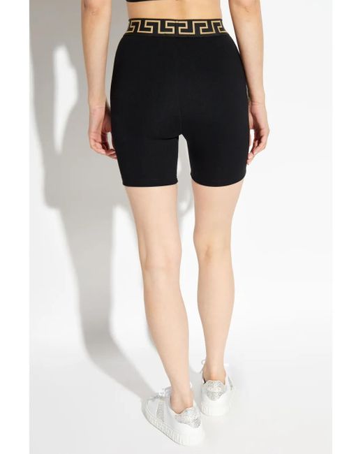 Versace Black Shorts With Logo