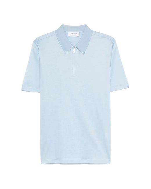 Gran Sasso Blue Half-Zip Polo Shirt for men