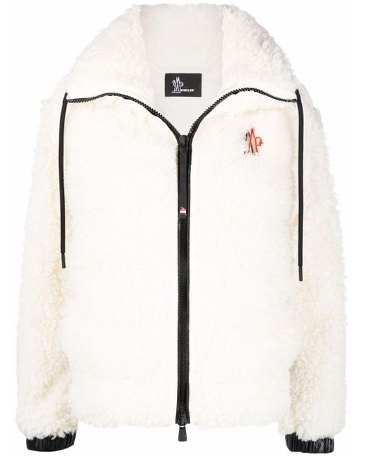 3 MONCLER GRENOBLE White Shearling Puffer Jacket