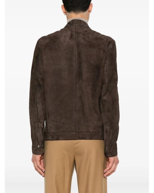 Salvatore Santoro Brown Suede Jacket for men