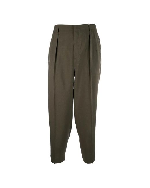 Cellar Door Green Pleated Trousers for men