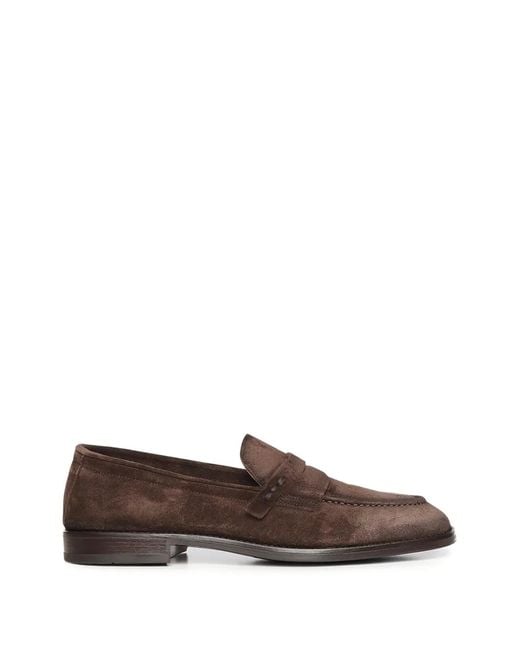 John Galliano Brown Tequila Suede Penny Loafers for men