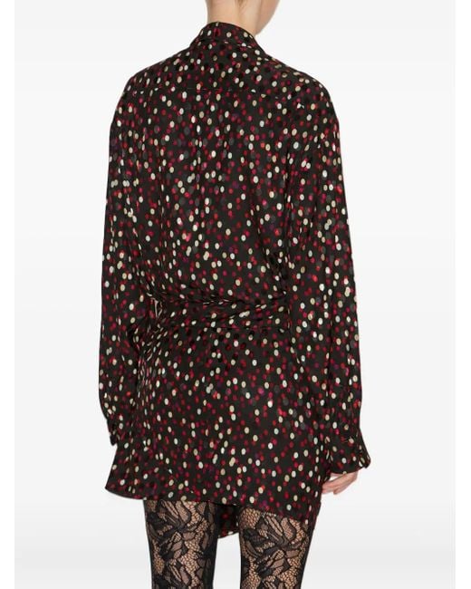Isabel Marant Black Gepunktetes Wickelkleid