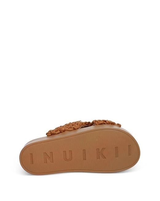 Inuikii Brown Sandales Woven Stones À Ornements