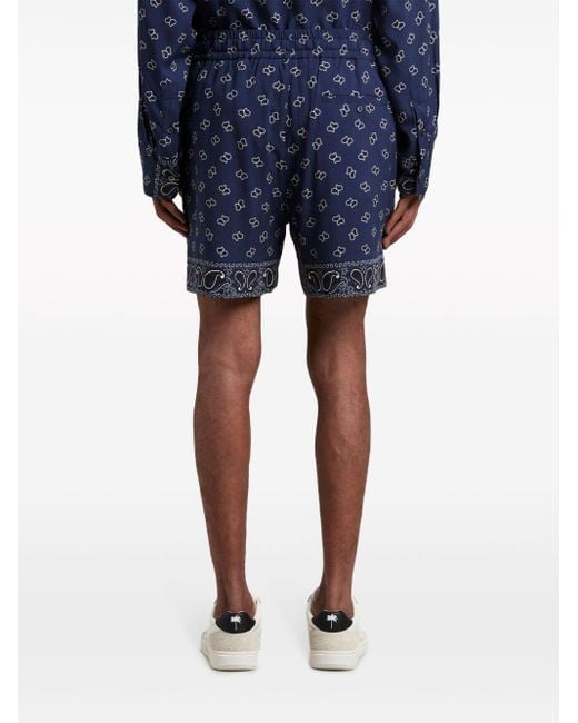 Shorts con stampa paisley di Palm Angels in Blue da Uomo