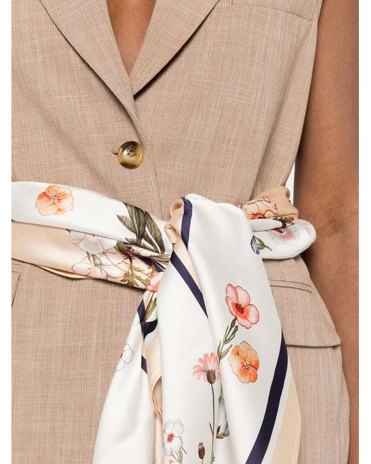 Liu Jo White Scarf-Detail Waistcoat
