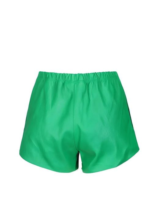 SPRWMN Green Elasticated Side-Stripe Shorts