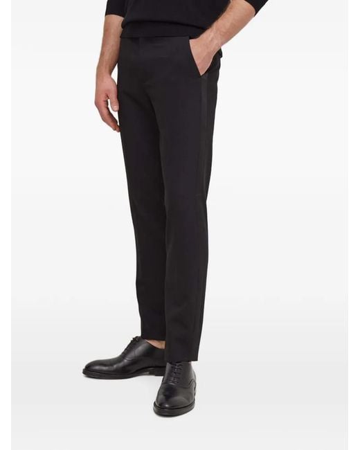 Benetton Black Pantalon De Costume À Rayures Latérales for men
