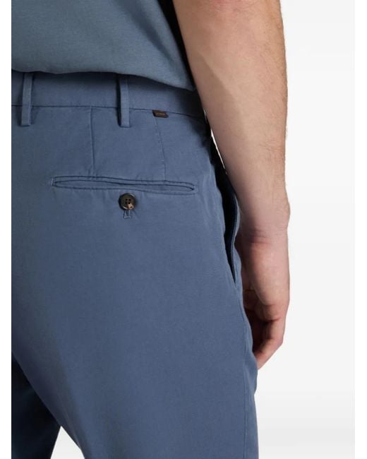 Incotex Blue Chinolino Regular-Fit Trousers for men