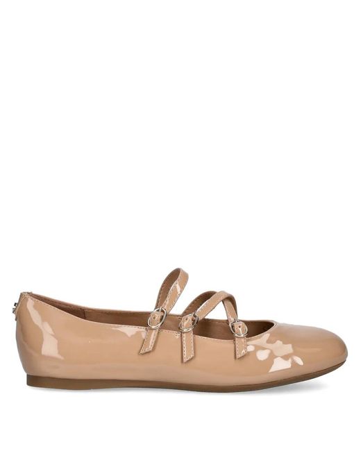 Guess Natural Straps Buckle Ballet Flat