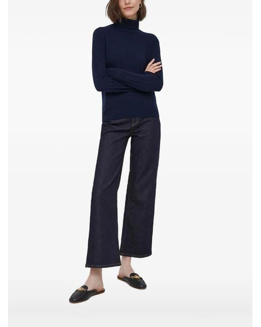 Benetton Blue Roll-Neck Knitted Sweater