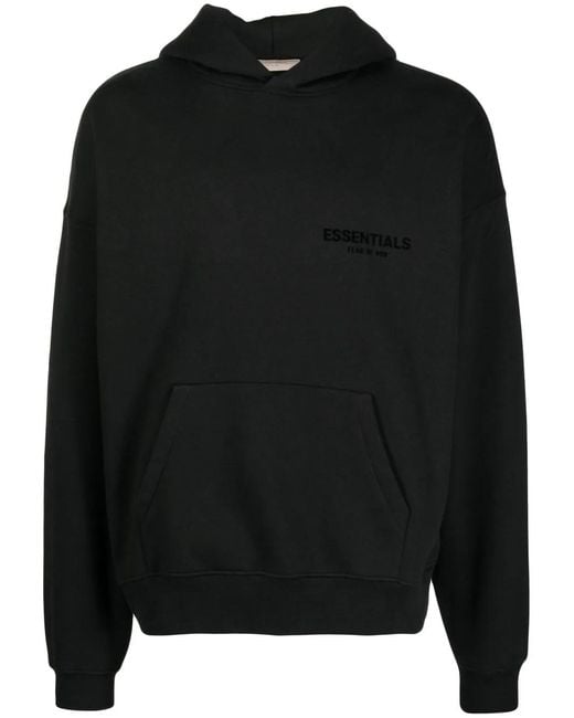Fear Of God Black Logo-Print Hoodie for men
