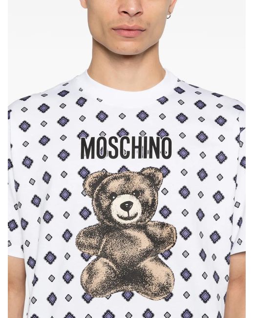 Camiseta Estampada Moschino de hombre de color White