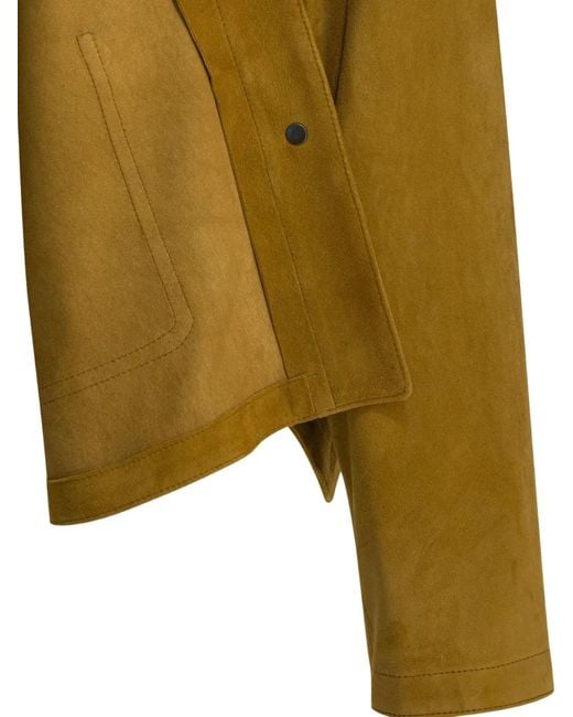 FURLING BY GIANI Green Suede Patch-Pocket Jacket