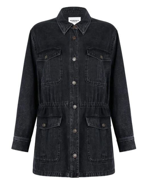 Isabel Marant Black Button-Fastening Cotton Denim Jacket