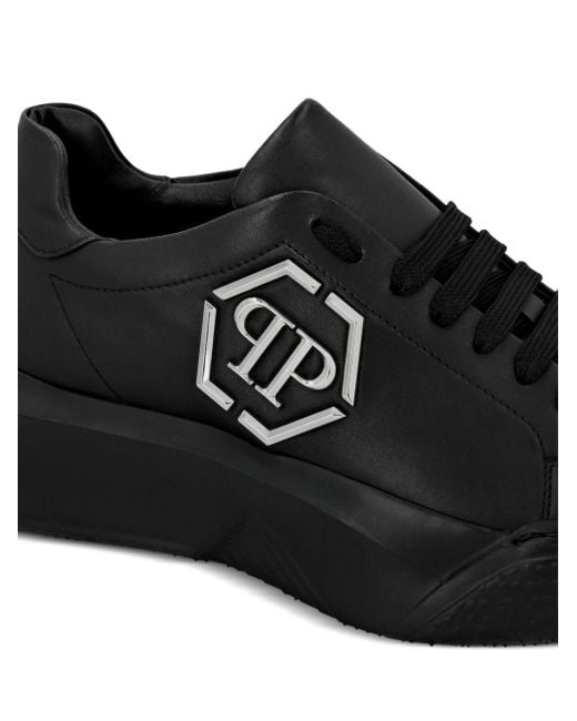 Philipp Plein Black Godzilla Runner Logo-Plaque Sneakers