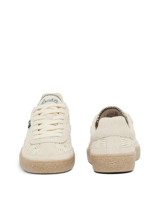Lacoste White Mesh-Panel Sneakers