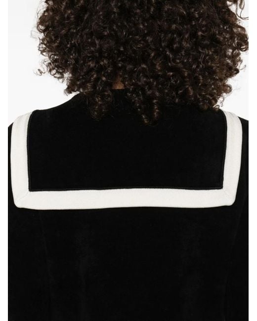Maje Black Cardigan mit Kontrastbesatz