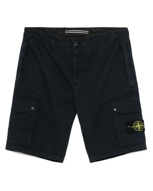 メンズ Stone Island コンパスバッジ ショートパンツ Black