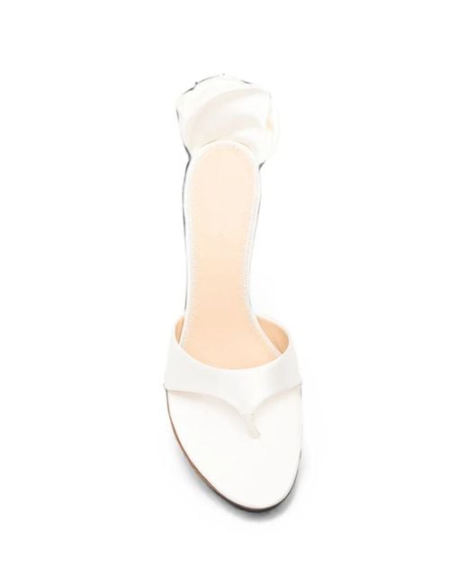 Magda Butrym White Flower-Detail Thong Sandals