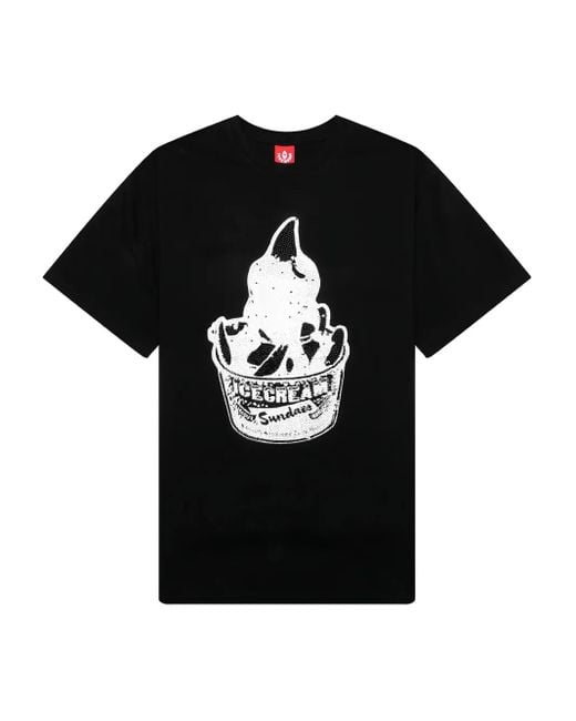 メンズ ICECREAM プリント Tシャツ Black