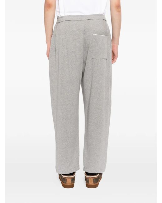 CROQUIS Gray Cotton Drawstring Pants for men