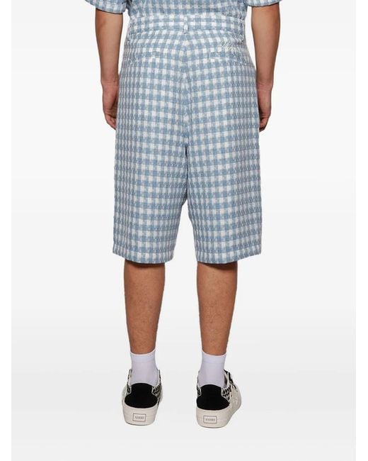 NAHMIAS Blue Check-Patterned Shorts for men