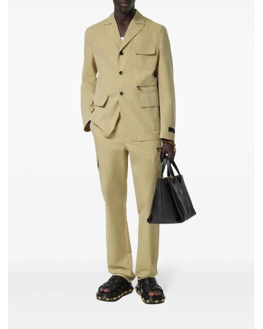Versace Natural Gabardine Cargo Trousers for men