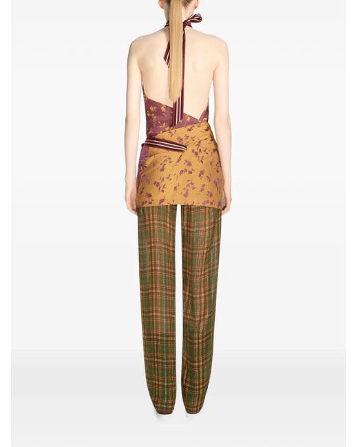 Dries Van Noten Pink Jacquard Wrap Top