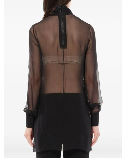 Givenchy Black Podium Lace-Panel Blouse