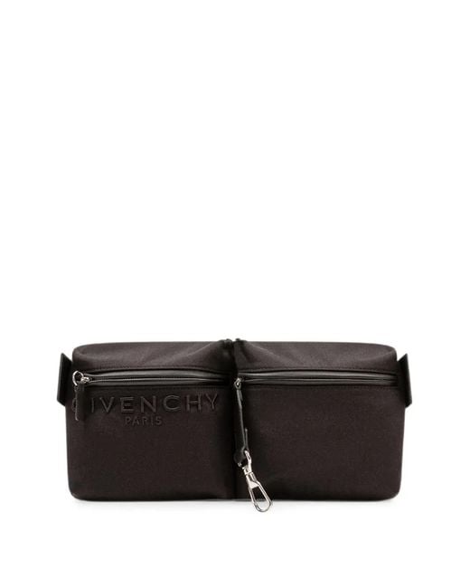 Givenchy Black Medium Cargo Logo-Embroidered Canvas Belt Bag for men
